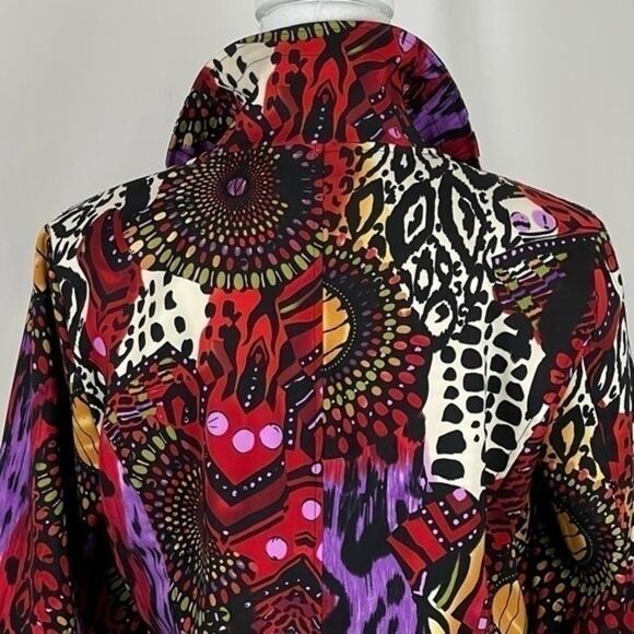 Erin London Black Red Bold Watercolor Print Maximalist 90s Jacket NWOT Size S - Picture 6 of 13